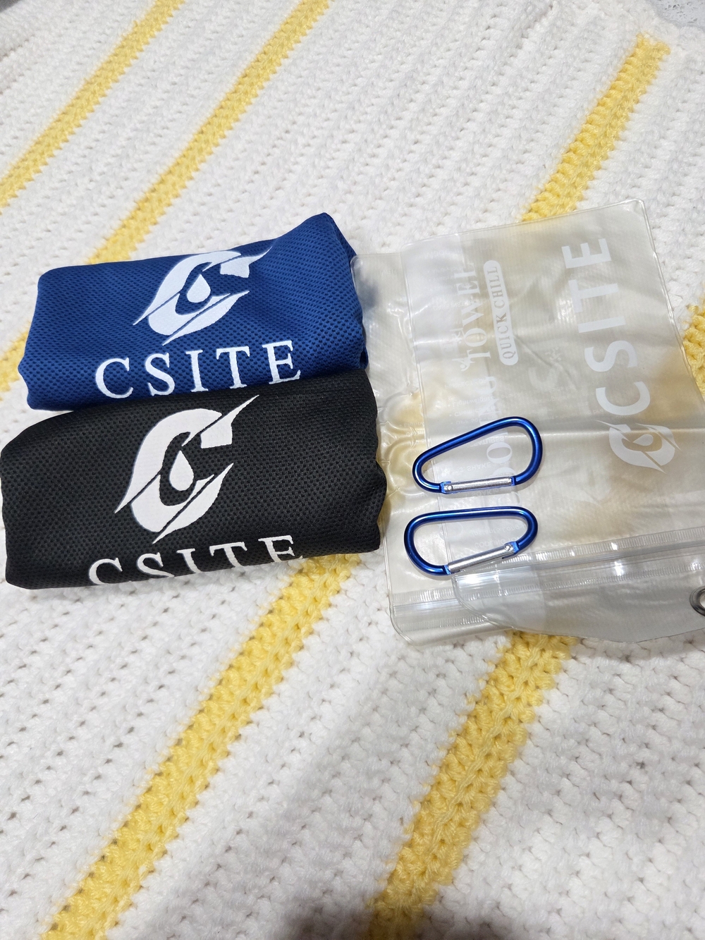Csite Cooling Towels Pack Of 2 — Blue & Black, Unisex